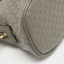 Pre Owned Gucci Grey Microguccissima Leather Mini Nice Dome Bag