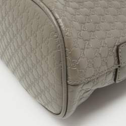 Pre Owned Gucci Grey Microguccissima Leather Mini Nice Dome Bag