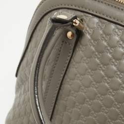 Pre Owned Gucci Grey Microguccissima Leather Mini Nice Dome Bag