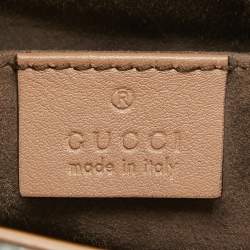 Pre Owned Gucci Beige Glossy Leather Mini Lady Lock Bamboo Top Handle Bag