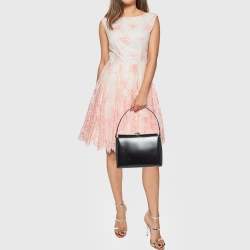 Gucci Black Glossy Leather G Logo Top Handle Bag