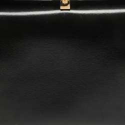 Gucci Black Glossy Leather G Logo Top Handle Bag