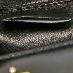 Gucci Black Glossy Leather G Logo Top Handle Bag