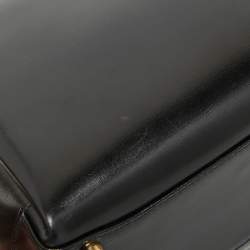 Gucci Black Glossy Leather G Logo Top Handle Bag
