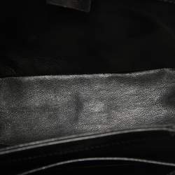 Gucci Black Glossy Leather G Logo Top Handle Bag