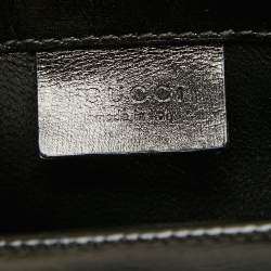 Gucci Black Glossy Leather G Logo Top Handle Bag