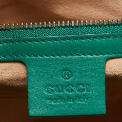 Gucci Green Matelassé Leather Medium GG Marmont Shoulder Bag