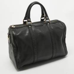 Pre Owned Gucci Black Guccissima Leather Medium Joy Boston Bag