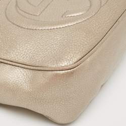 Gucci Gold Grained Leather Small Soho Disco Crossbody Bag