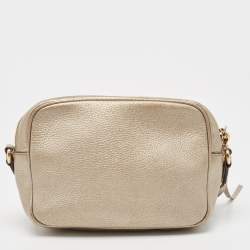 Gucci Gold Grained Leather Small Soho Disco Crossbody Bag