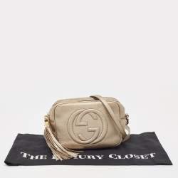 Gucci Gold Grained Leather Small Soho Disco Crossbody Bag