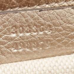 Gucci Gold Grained Leather Small Soho Disco Crossbody Bag