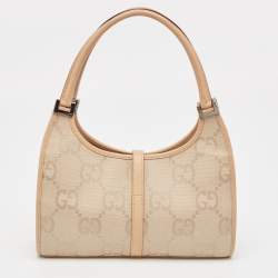 Pre Owned Gucci Beige GG Canvas Jackie Tote