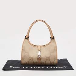 Pre Owned Gucci Beige GG Canvas Jackie Tote