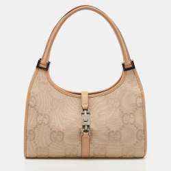 Pre Owned Gucci Beige GG Canvas Jackie Tote