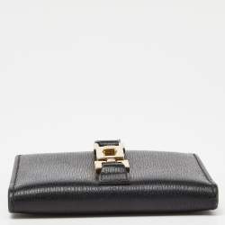 Gucci Black Leather Jackie Compact Wallet