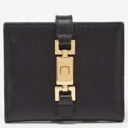 Gucci Black Leather Jackie Compact Wallet