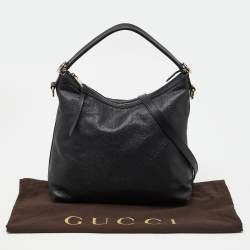 Pre Owned Gucci Black Guccissima Leather Miss GG Original Hobo