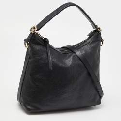 Pre Owned Gucci Black Guccissima Leather Miss GG Original Hobo