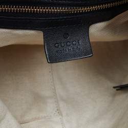 Pre Owned Gucci Black Guccissima Leather Miss GG Original Hobo