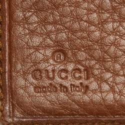 Gucci Brown/Beige GG Canvas and Leather Bamboo Tassel Compact Wallet