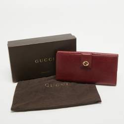 Gucci Red Leather Interlocking G Continental Wallet