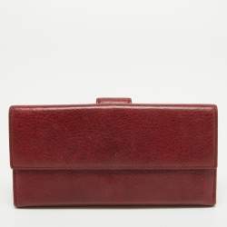 Gucci Red Leather Interlocking G Continental Wallet