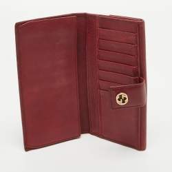 Gucci Red Leather Interlocking G Continental Wallet