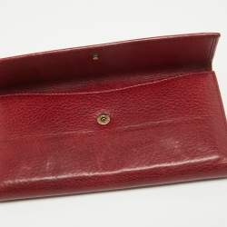 Gucci Red Leather Interlocking G Continental Wallet