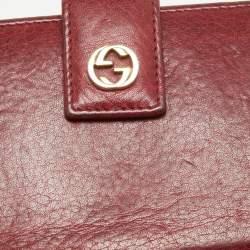 Gucci Red Leather Interlocking G Continental Wallet