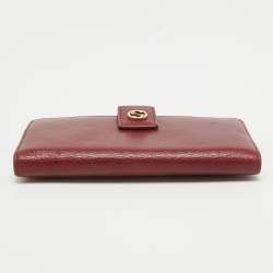 Gucci Red Leather Interlocking G Continental Wallet
