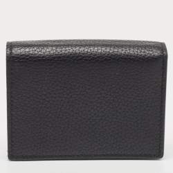 Pre Owned Gucci Black Leather Bee Blind for Love Card Case