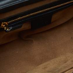 Pre Owned Gucci  Beige/Black GG Supreme Canvas and Leather Small Padlock Top Handle Bag