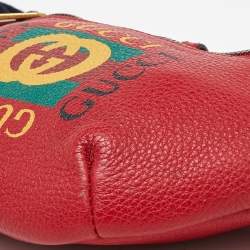 Gucci Red Leather Logo Web Belt Bag