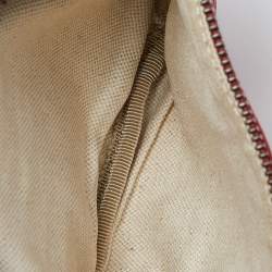 Pre Owned Gucci Red Leather Logo Web Belt Bag