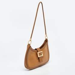Pre Owned Gucci Beige Leather Vintage Shoulder Bag