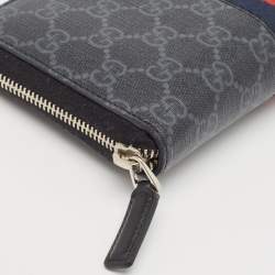 Gucci Black GG Supreme Canvas New Web Continental Wallet