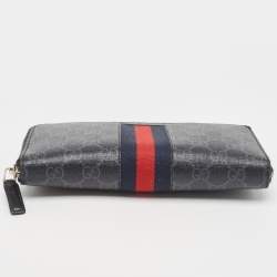 Gucci Black GG Supreme Canvas New Web Continental Wallet