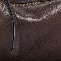 Pre Owned Gucci Dark Brown Leather Baguette Bag