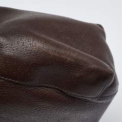 Pre Owned Gucci Dark Brown Leather Baguette Bag
