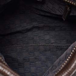 Pre Owned Gucci Dark Brown Leather Baguette Bag