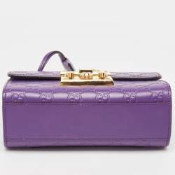 Pre Owned Gucci Purple Guccissima Leather Small Padlock Shoulder Bag