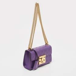 Pre Owned Gucci Purple Guccissima Leather Small Padlock Shoulder Bag