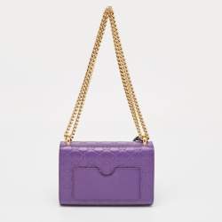 Pre Owned Gucci Purple Guccissima Leather Small Padlock Shoulder Bag