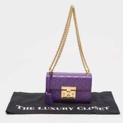 Pre Owned Gucci Purple Guccissima Leather Small Padlock Shoulder Bag