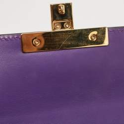 Pre Owned Gucci Purple Guccissima Leather Small Padlock Shoulder Bag