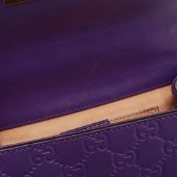 Pre Owned Gucci Purple Guccissima Leather Small Padlock Shoulder Bag