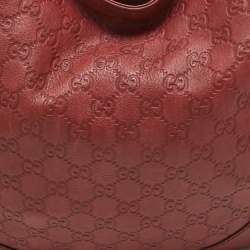 Pre Owned Gucci Red Guccissima Leather Charlotte Hobo
