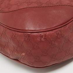 Pre Owned Gucci Red Guccissima Leather Charlotte Hobo