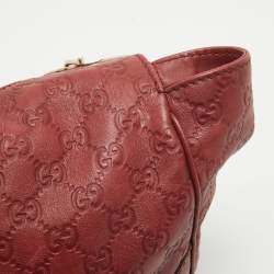 Pre Owned Gucci Red Guccissima Leather Charlotte Hobo
